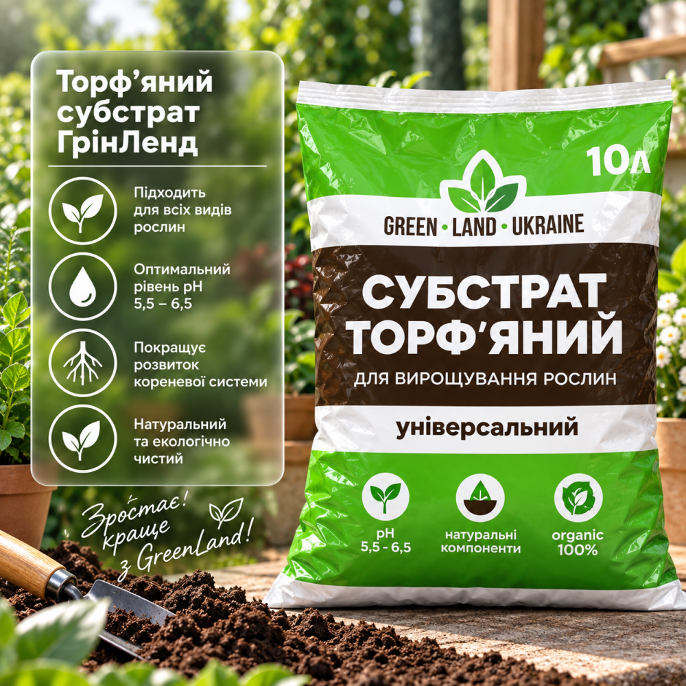 Торф'яний субстрат універсальний ГрінЛенд > Green-Land > 10 л