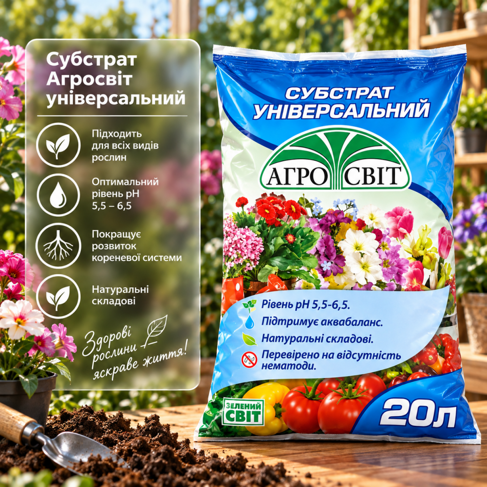 Субстрат Агросвіт универсальный > 5 л | 10 л | 20 л