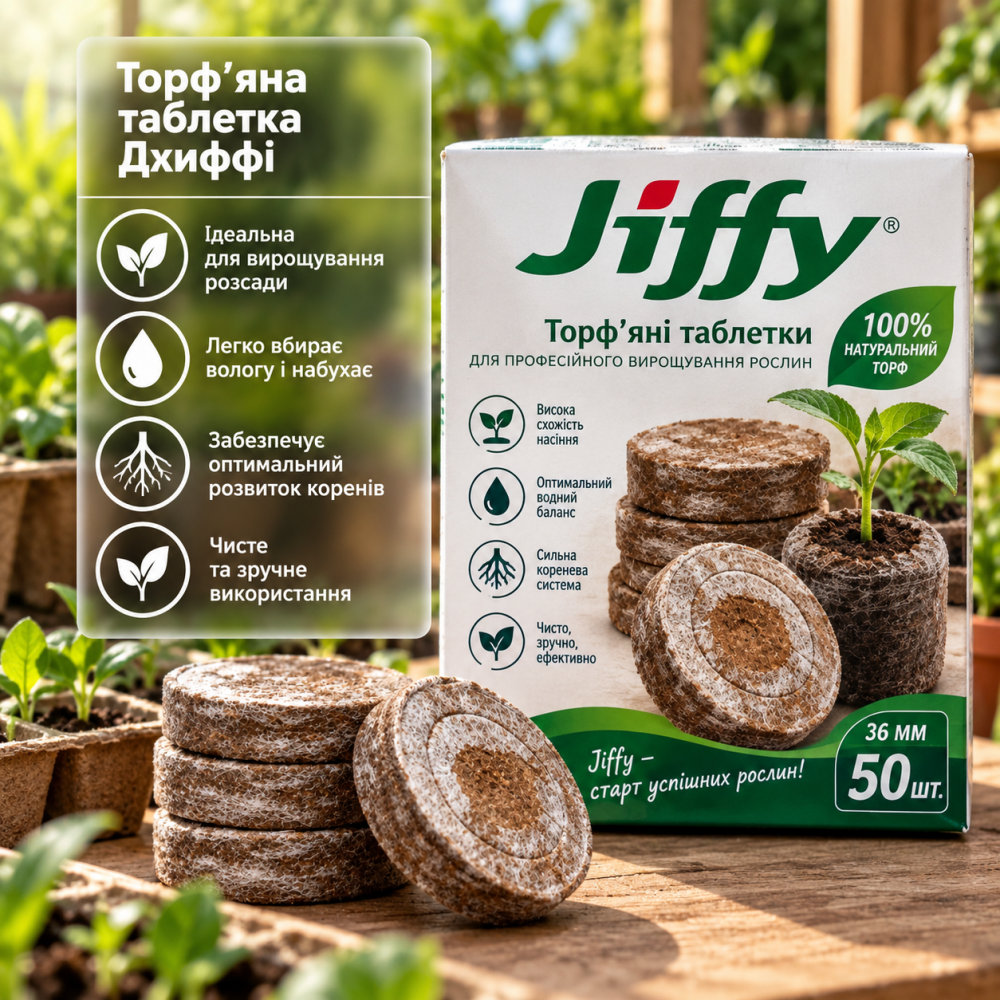 Торфяная таблетка Джиффи > Jiffy > 10 шт