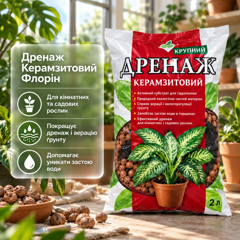 Дренаж Керамзитовый Флорин > 1 л | 2 л