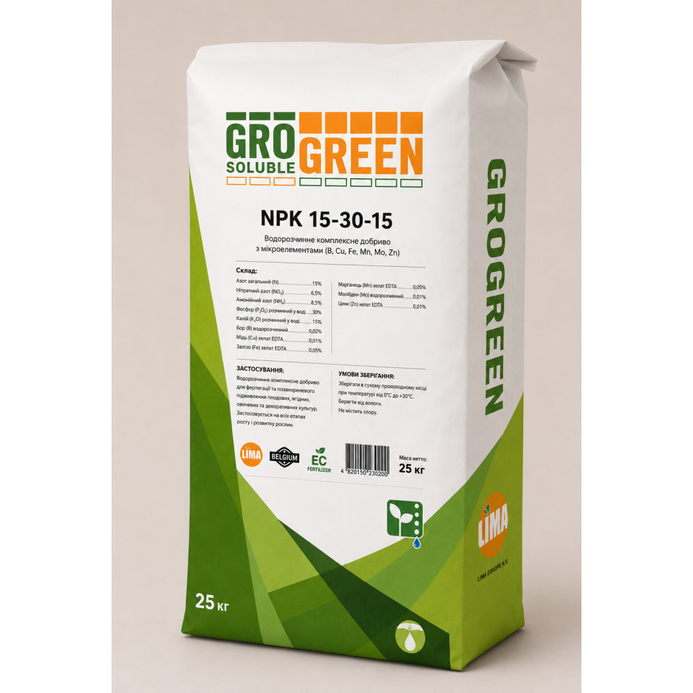 Добриво ГроГрін 15-30-15 > GroGreen > 25 кг