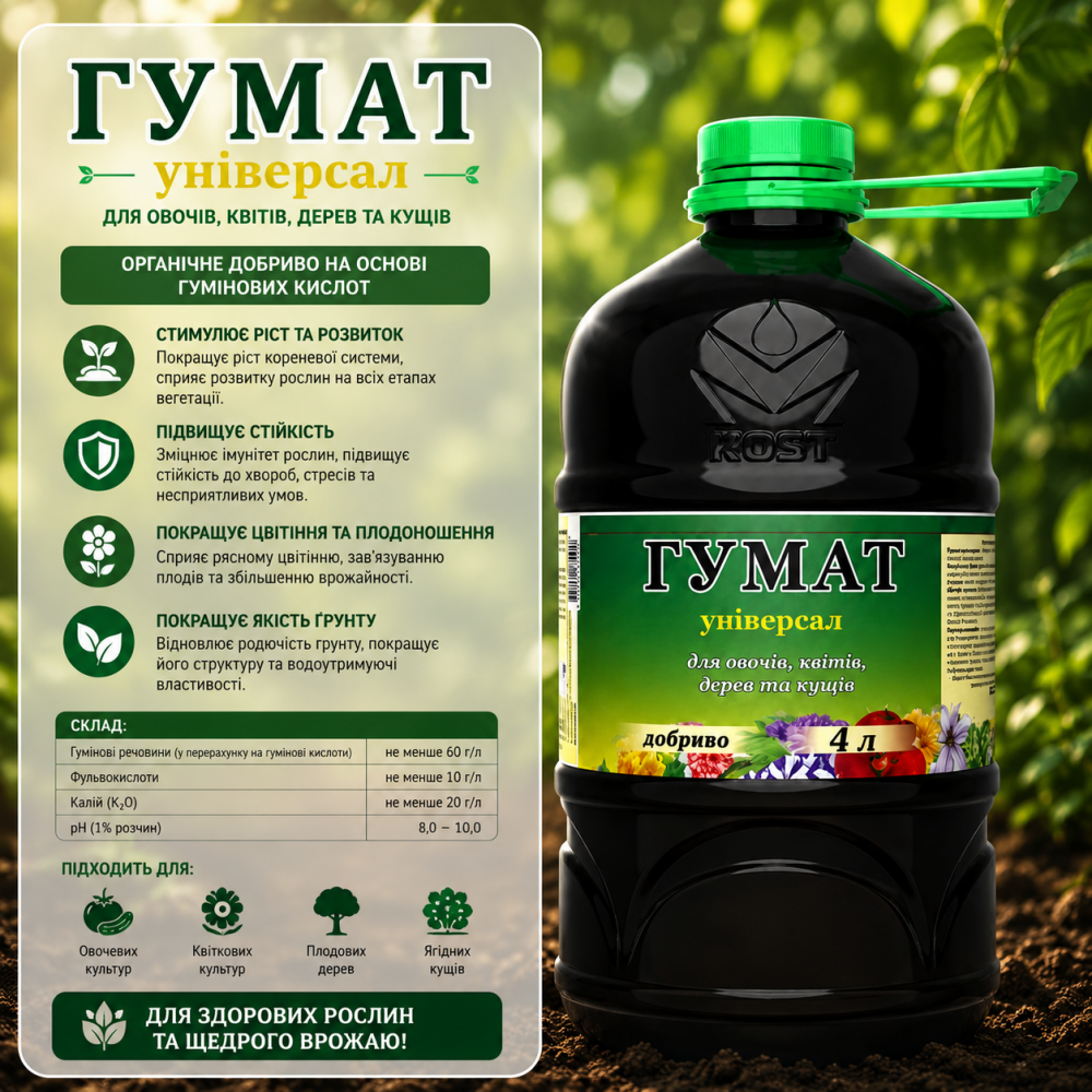 Добриво Гумат Універсал > 150 гр | 4 л