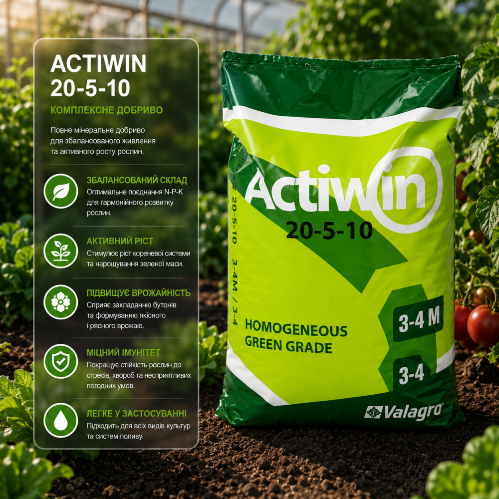 Добриво Активін 20-5-10> Actiwin >  1 кг | 22,7 кг