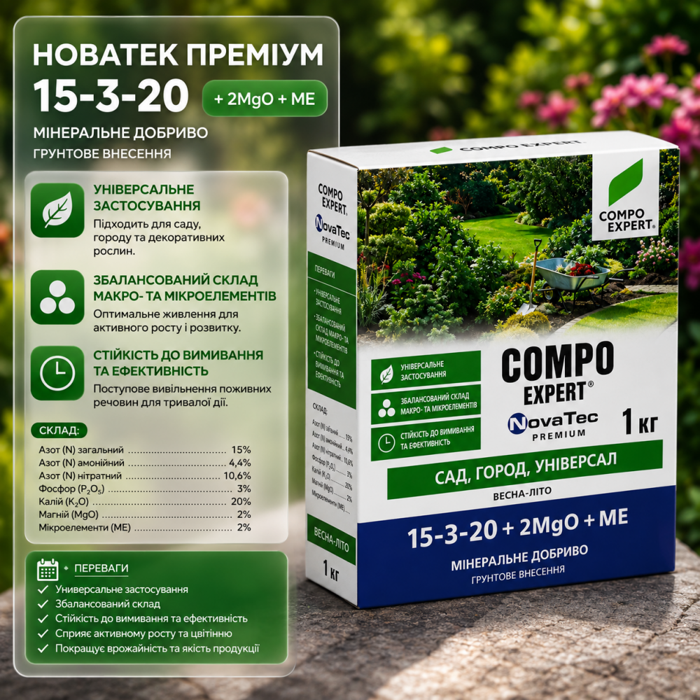 Удобрение Новатек Премиум 15-3-20 > NovaTec Premium > 1 кг