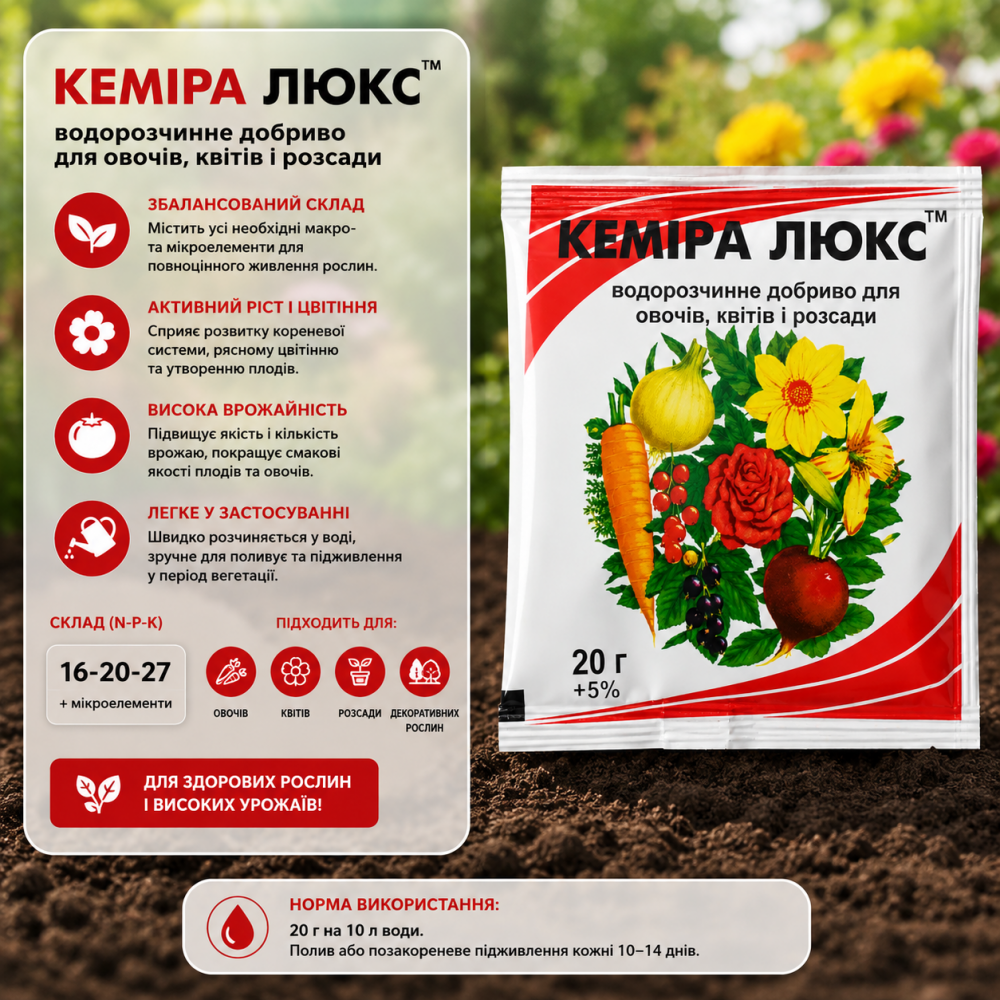 Удобрение Кемира Люкс > 20 г