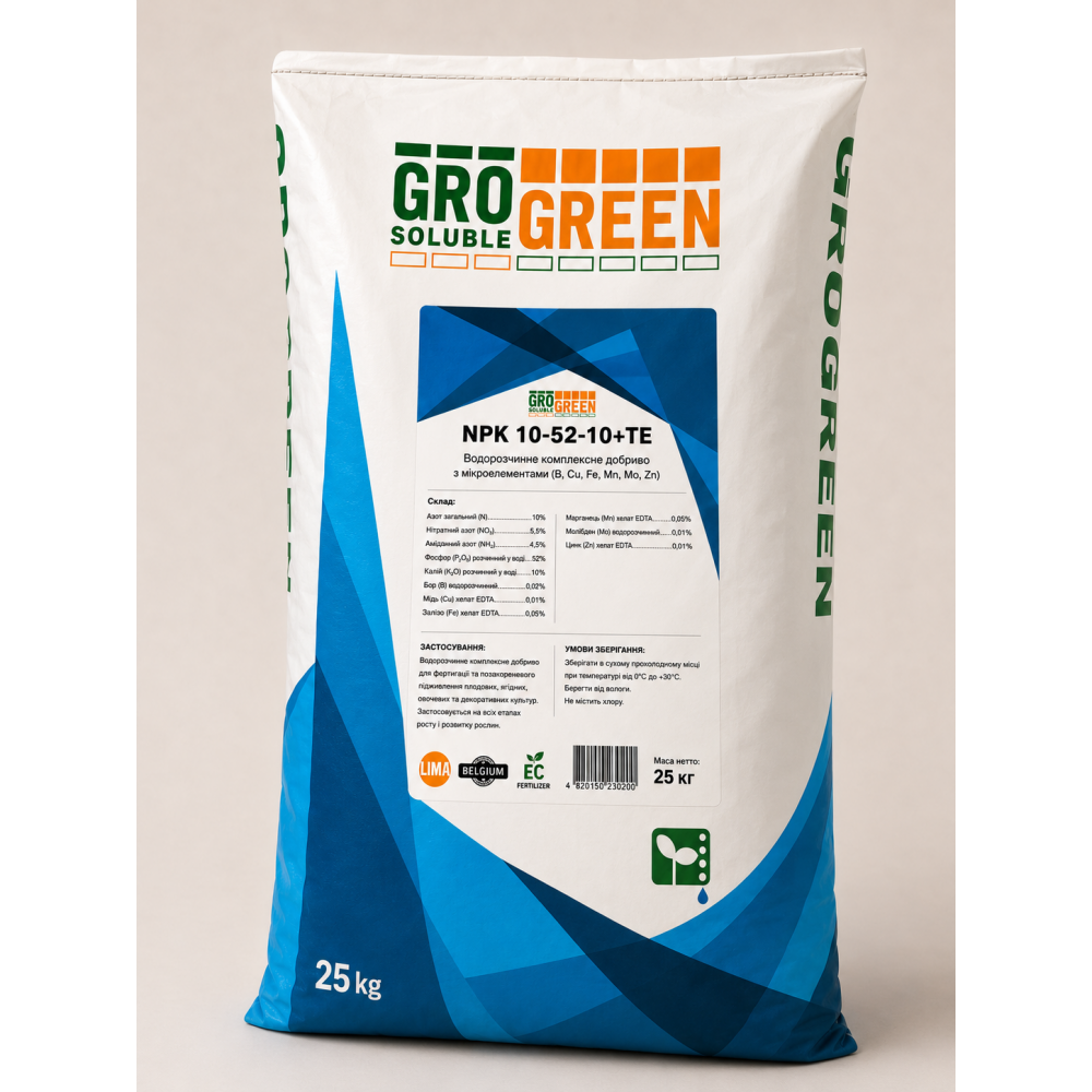 Добриво ГроГрін 10-52-10 > GroGreen > 25 кг