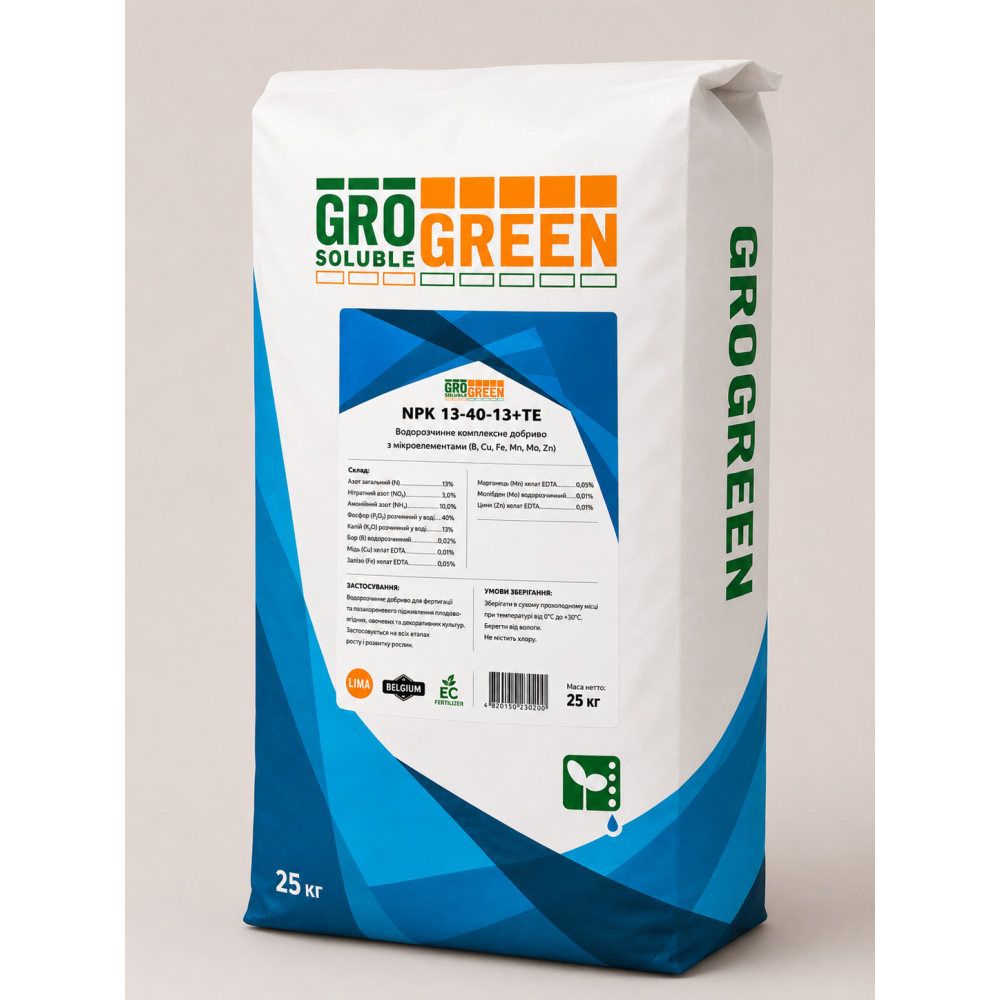 Добриво ГроГрін 13-40-13 > GroGreen > 10 кг | 25 кг