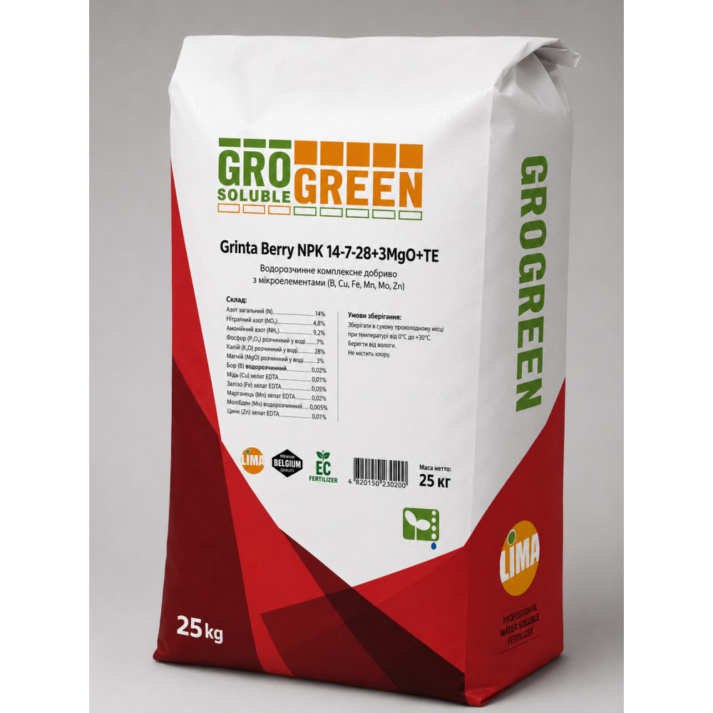 Удобрение ГроГрин 14-7-28 > GroGreen > 25 кг