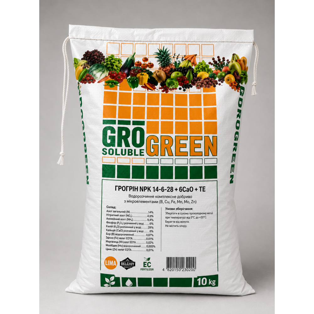 Удобрение ГроГрин 14-6-28 > GroGreen > 10 кг | 25 кг