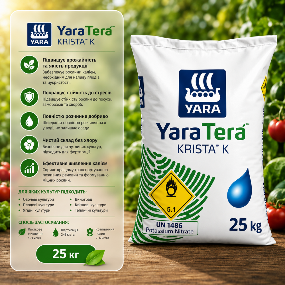 Добриво Яра Тера Кріста К > YaraTera KRISTA K >  1 кг | 25 кг