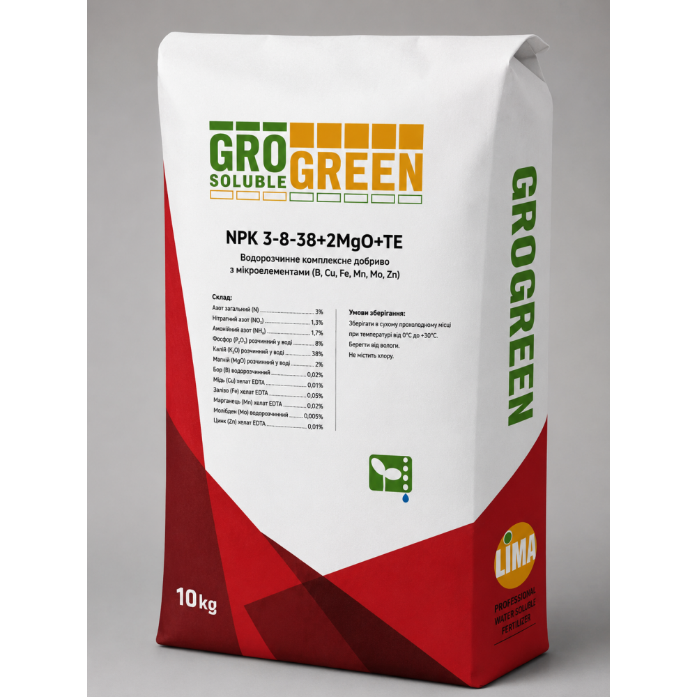 Удобрение ГроГрин 3-8-38 > GroGreen > 25 кг
