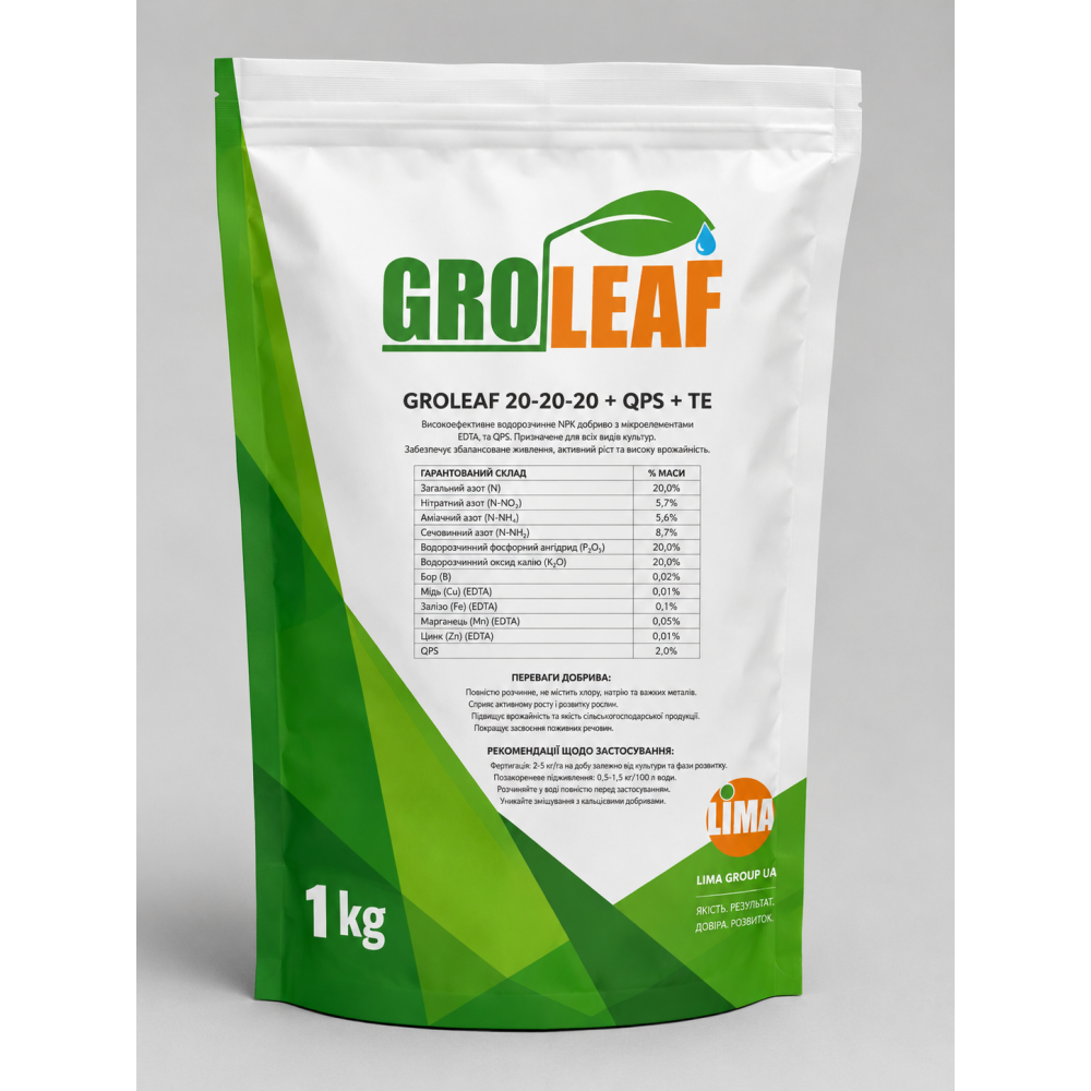 ГроГрин Гролиф 20-20-20 > GroGreen Groleaf > 1 кг | 5 кг