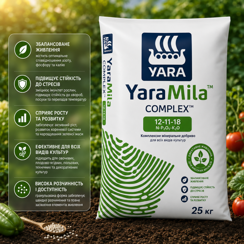 Добриво ЯраМіла Комплекс 12-11-18 > YaraMila COMPLEX > 1 кг 