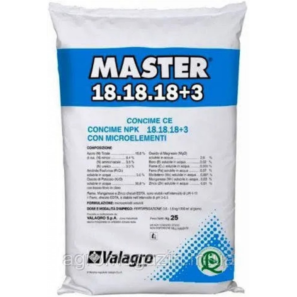 Минеральное удобрение Master (18-18-18-3-Micro) - 25 кг