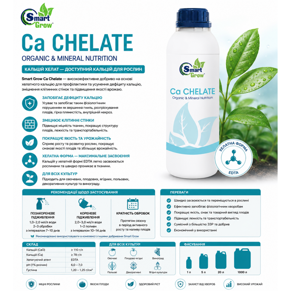 Удобрение Кальций Хелат (SmartGrow Ca Helate) 1 л 