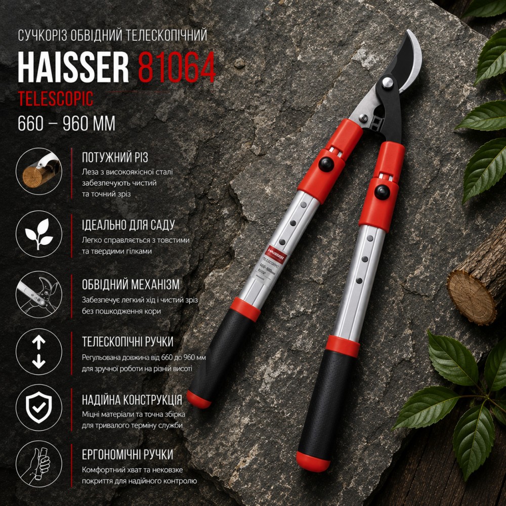Сучкоріз Haisser 81064 телескопічний, обвідний 