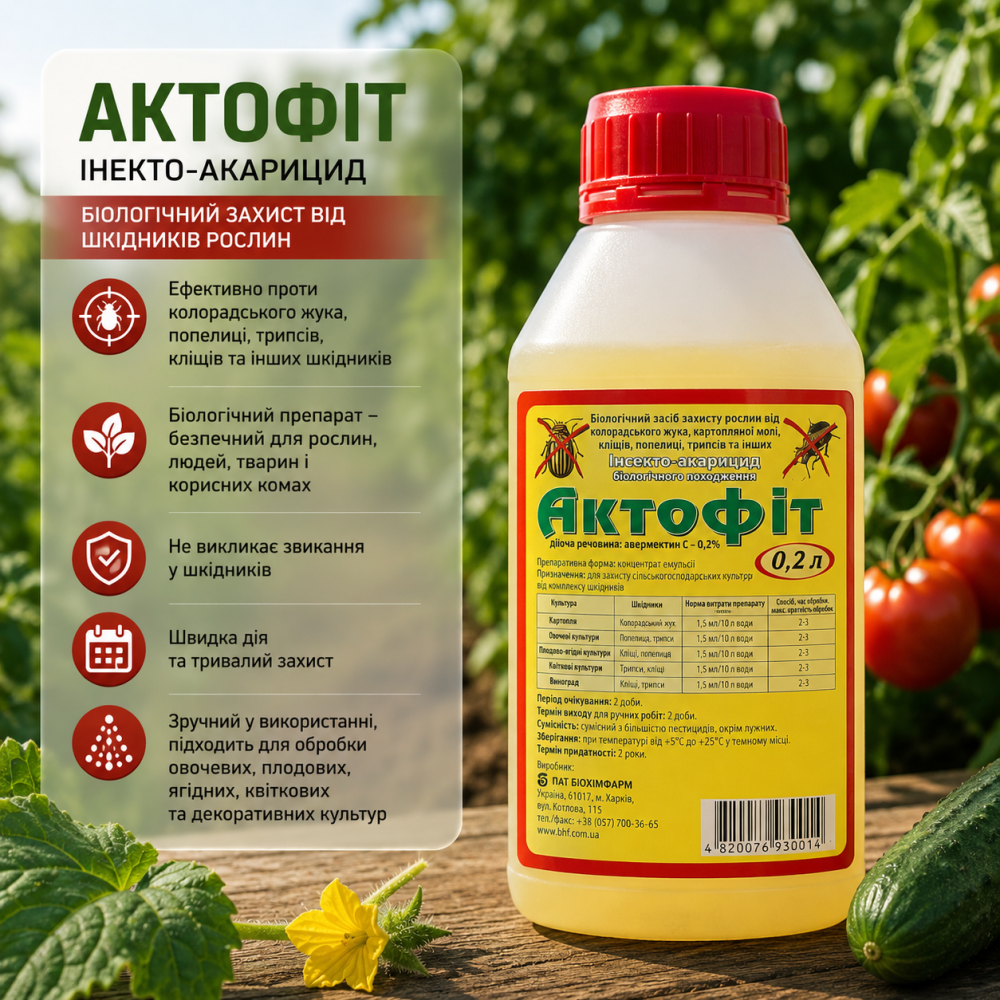 Инсекто-акарицид Актофит - 40 мл| 200 мл | 900 мл | 4,5 л