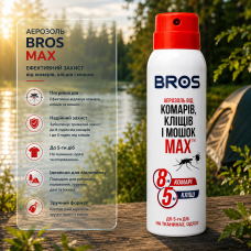 Аерозоль від комарів, кліщів і мошок Bros Max 